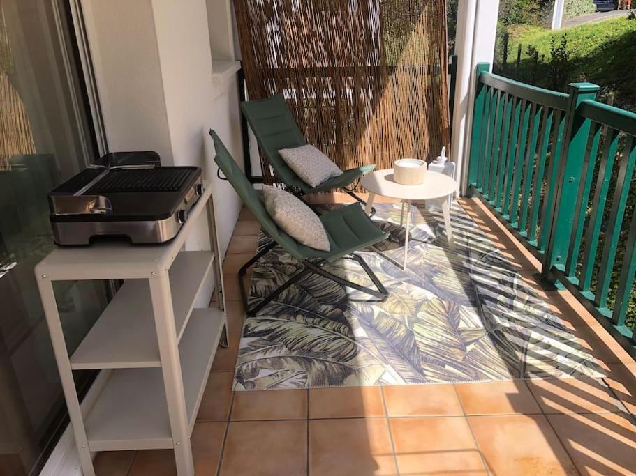 Appartement T2 Calme Absolu, Large Terrasse, Garage Velo, 5 Min Ocean Anglet Extérieur photo